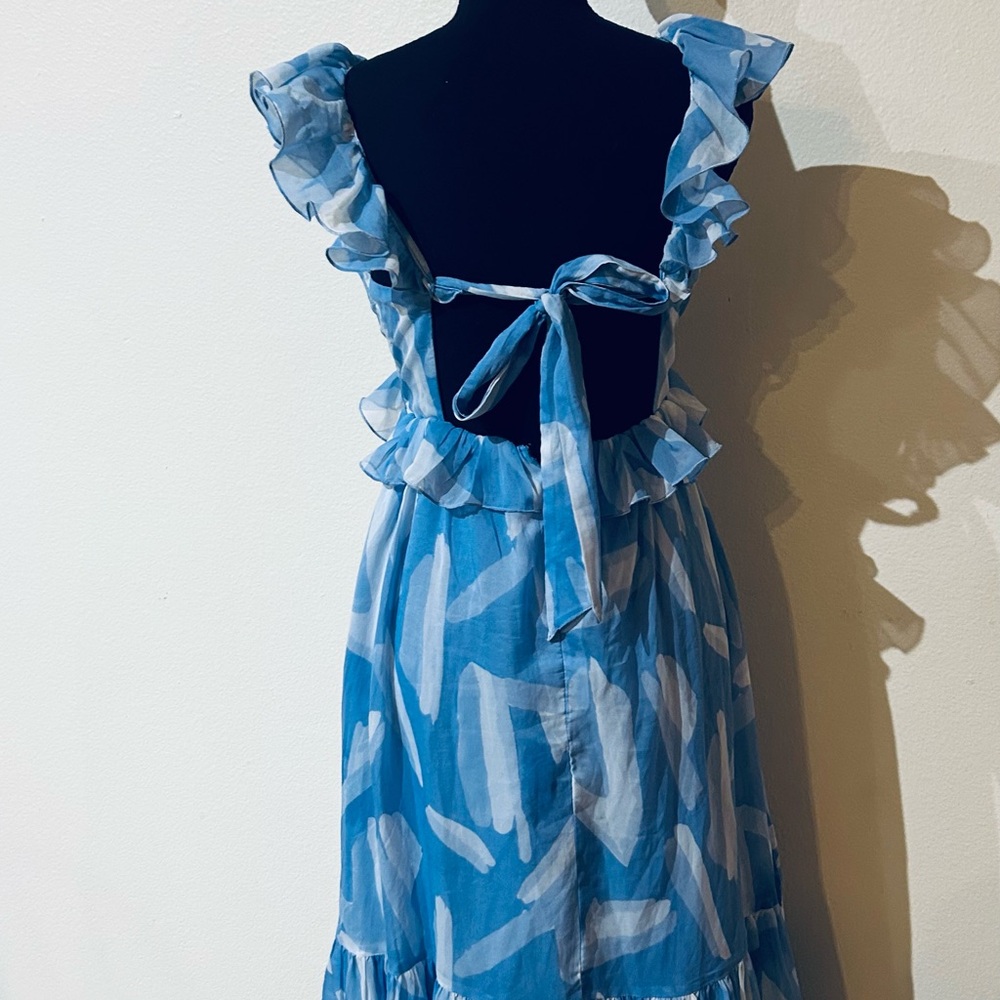 Abercrombie & Fitch Light Blue Patterned Maxi Dress - Picture 9 of 11